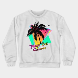 Playa Del Carmen Cool 80s Sunset Crewneck Sweatshirt